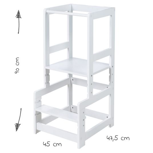 Roba Lernturm 3-fach höhenverstellbar bis 90 kg belastbar - Weiß