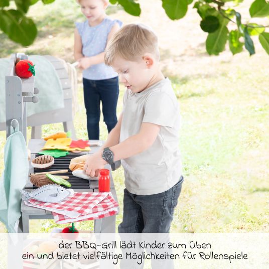 Roba Matschküche BBQ' mit Spielwanne und abnehmbarem Rost - Grau