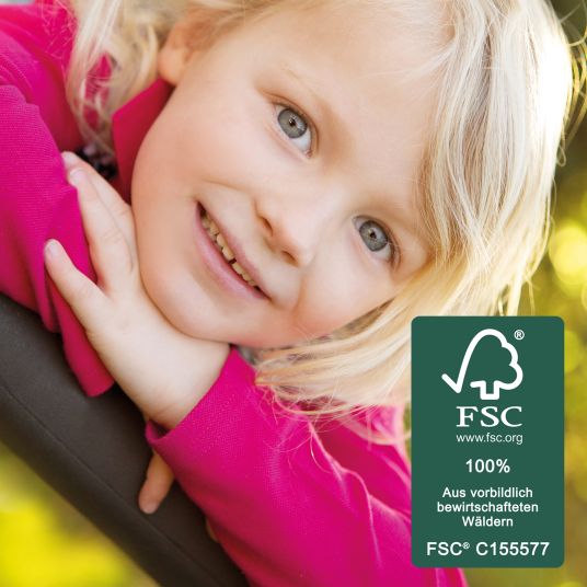 Roba Outdoor Kinderliege mit Armlehne, Getränkehalterung & Textilauflagen - Little Stars - Grau