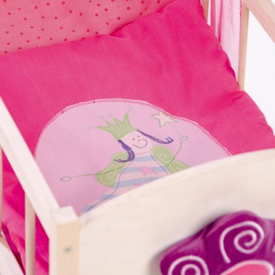 Roba Dolls bed with wheels + canopy Happy Fairy