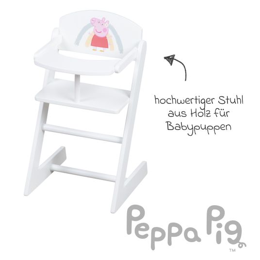 Roba Puppenhochstuhl mit Essbrett - Peppa Pig - Weiß