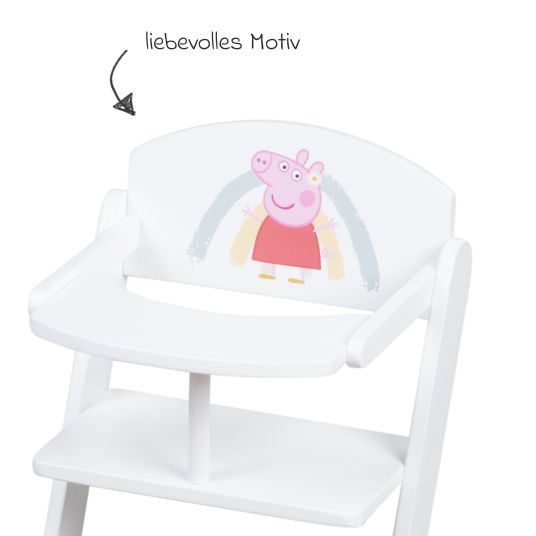 Roba Seggiolone per bambole con tavolo da pranzo - Peppa Pig - Bianco