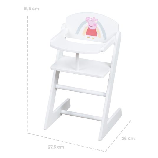 Roba Doll high chair with dining board - Peppa Pig - White