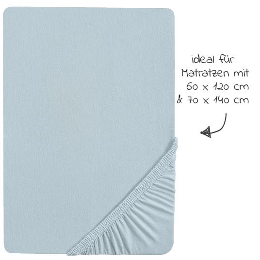 Roba Fitted sheet made of organic cotton 60 x 120 / 70 x 140 cm - Lil Planet - Light blue Sky