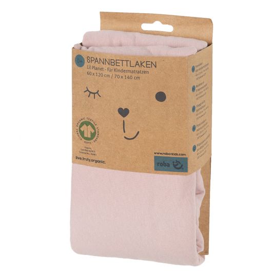 Roba Organic cotton fitted sheet 60 x 120 cm / 70 x 140 cm - Lil Planet - Pink Mauve