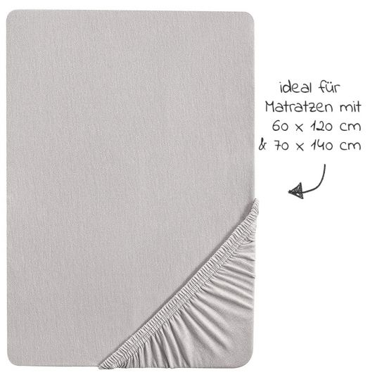 Roba Organic cotton fitted sheet 60 x 120 cm / 70 x 140 cm - Lil Planet - silver gray