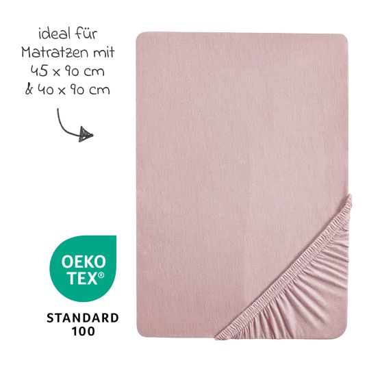 Roba Fitted sheet jersey made of 100% organic cotton GOTS 45 x 90 / 40 x 90 cm - Lil Planet - Pink