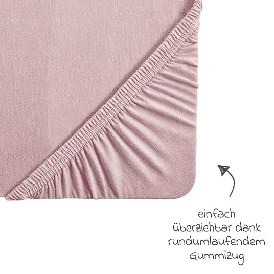 Roba Fitted sheet jersey made of 100% organic cotton GOTS 45 x 90 / 40 x 90 cm - Lil Planet - Pink