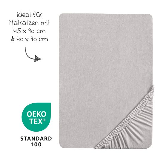 Roba Fitted sheet jersey made of 100% organic cotton GOTS 46 x 90 / 40 x 90 cm - Lil Planet - Gray