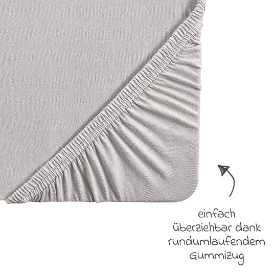 Roba Fitted sheet jersey made of 100% organic cotton GOTS 46 x 90 / 40 x 90 cm - Lil Planet - Gray