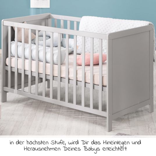 Roba Sparset Kinderzimmer Hamburg mit Bett, Wickelkommode & 2 Canvas Boxen - Weiß