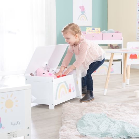 Roba Toy chest with hinged seat and soft-close fitting - Paw Patrol - White Blue