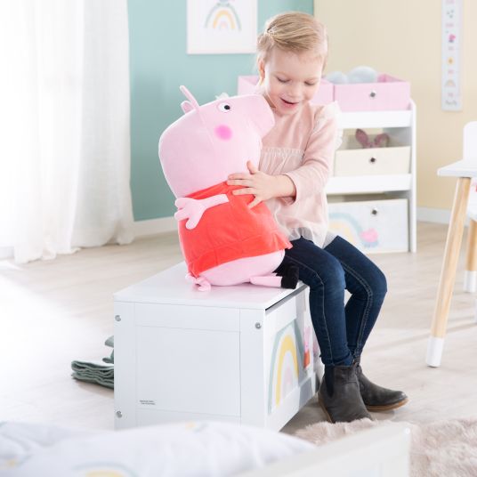 Roba Toy chest with hinged seat and soft-close fitting - Peppa Pig - White