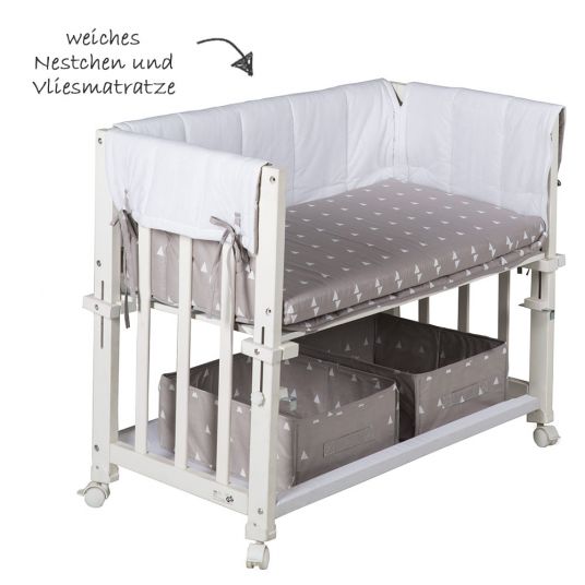 Roba Cot 4 in 1 Babysitter White incl. Accessories - Indibär - Grey