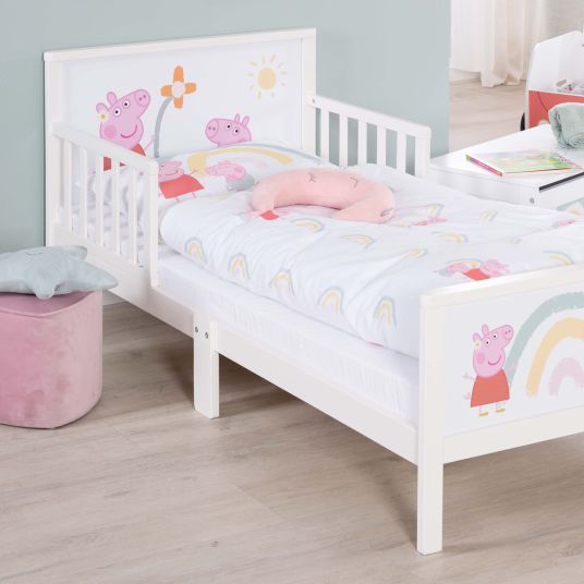 Roba Toddler themed complete bed incl. slatted frame and bed linen 70 x 140 cm - Peppa Pig - White