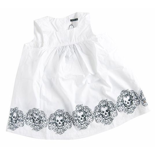 Rock Star Baby Dress Flower Skull - White - Size XL