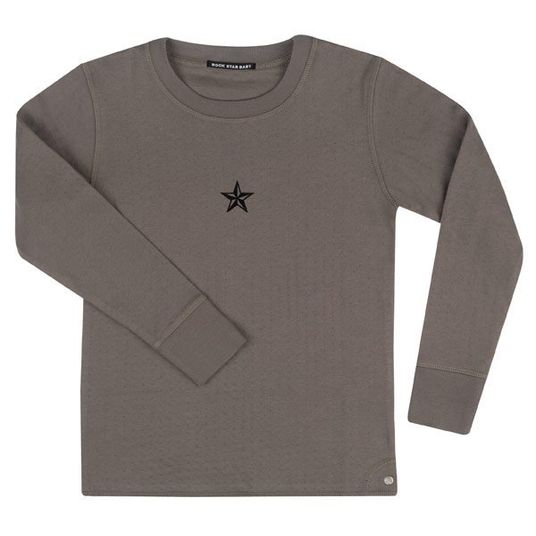 Rock Star Baby Guitar Stead Head Long Sleeve Shirt - Taupe - Size M