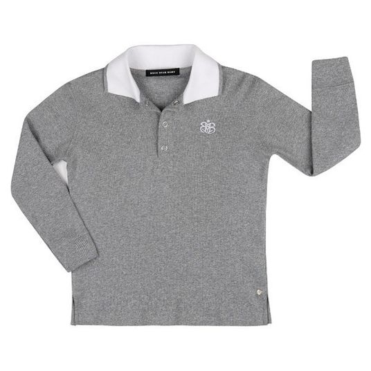 Rock Star Baby Polo Shirt Long Sleeve Pirate - Grey - Size L