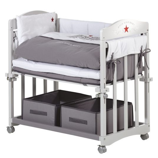 Rock Star Baby Cot 4 in 1 Babysitter Light Grey incl. Accessories - Rock Star Baby
