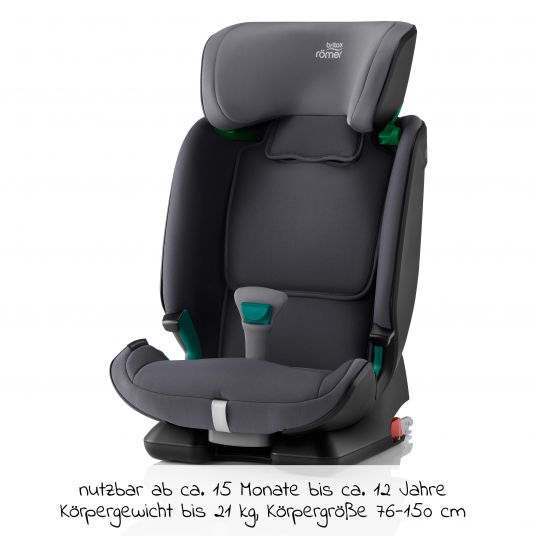 Römer Kindersitz Advansafix M i-Size 15 Monate -12 Jahre (76-150 cm) mit SecureGuard, Isofix &Top Tether - Storm Grey