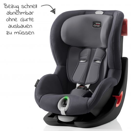 Römer Child seat King II LS Black Series size 1 from 9 months-4 years (9-18 kg) incl. light and sound indicator - Storm Grey