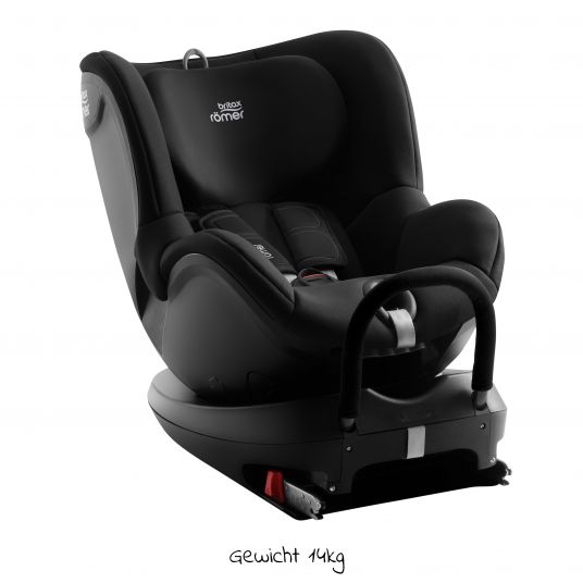 Römer Reboarder-Kindersitz Dualfix 2R 360° drehbar Gr. 0+/1 Geburt-4 Jahre (Geburt-18 kg) Isofix mit Stützbein - Cosmos Black