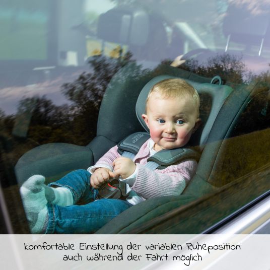Römer Reboarder child seat Dualfix 2R 360° rotatable size 0+/1 birth-4 years (birth-18 kg) Isofix with support leg - Storm Grey