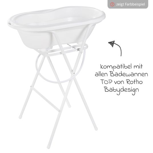 Rotho Babydesign 4-tlg. Badeset / Badestation Top - inkl. Badewanne + Wannenständer + Badeliege + Ablaufschlauch - Lagoon