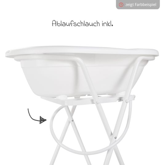 Rotho Babydesign 4-tlg. Badeset / Badestation Top - inkl. Badewanne + Wannenständer + Badeliege + Ablaufschlauch - Lagoon