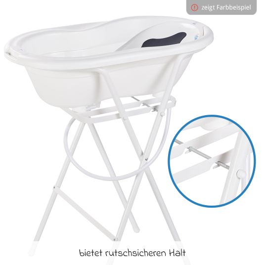 Rotho Babydesign 4-tlg. Badeset / Badestation Top - inkl. Badewanne + Wannenständer + Badeliege + Ablaufschlauch - Soft Rose