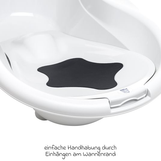 Rotho Babydesign 4-tlg. Badeset / Badestation Top - inkl. Badewanne + Wannenständer + Badeliege + Ablaufschlauch - White