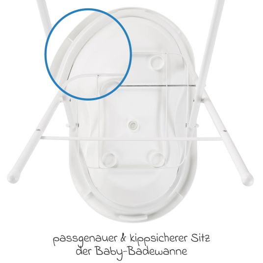 Rotho Babydesign 4-tlg. Badeset / Badestation Top - inkl. Badewanne + Wannenständer + Badeliege + Ablaufschlauch - White