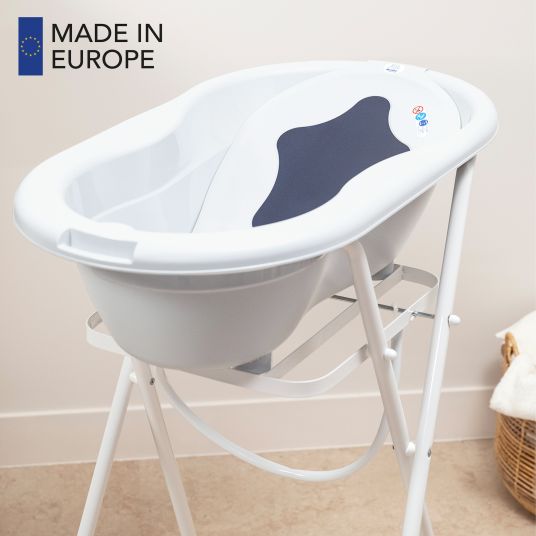 Rotho Babydesign 4-tlg. Badeset / Badestation Top - inkl. Badewanne + Wannenständer + Badeliege + Ablaufschlauch - White