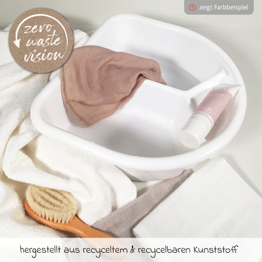 Rotho Babydesign 7-tlg. Badeset / Badestation Top - inkl. Badewanne + Wannenständer + Badeliege + Waschschüssel + Badethermometer + Ablaufschlauch + Windeleimer - Soft Rose