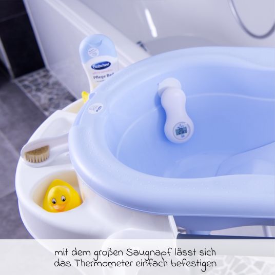 Rotho Babydesign 7-tlg. Badeset / Badestation Top - inkl. Badewanne + Wannenständer + Badeliege + Waschschüssel + Badethermometer + Ablaufschlauch + Windeleimer - Soft Rose