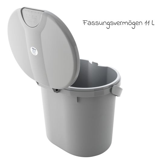 Rotho Babydesign 7-tlg. Badeset / Badestation Top - inkl. Badewanne + Wannenständer + Badeliege + Waschschüssel + Badethermometer + Ablaufschlauch + Windeleimer - Stone Grey