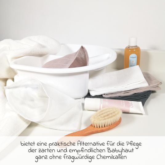 Rotho Babydesign 7-tlg. Badeset / Badestation Top - inkl. Badewanne + Wannenständer + Badeliege + Waschschüssel + Badethermometer + Ablaufschlauch + Windeleimer - White