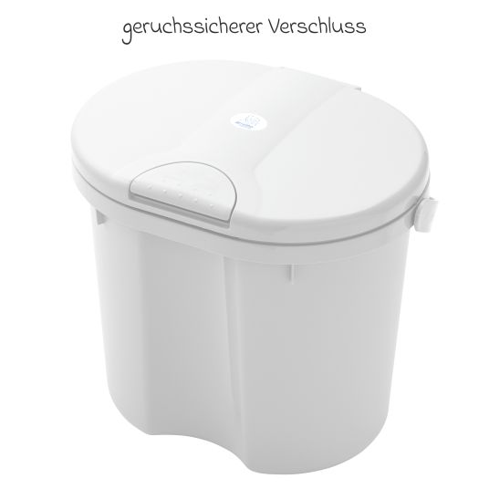 Rotho Babydesign 7-tlg. Badeset / Badestation Top - inkl. Badewanne + Wannenständer + Badeliege + Waschschüssel + Badethermometer + Ablaufschlauch + Windeleimer - White