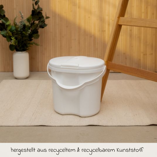 Rotho Babydesign 7-tlg. Badeset / Badestation Top - inkl. Badewanne + Wannenständer + Badeliege + Waschschüssel + Badethermometer + Ablaufschlauch + Windeleimer - White