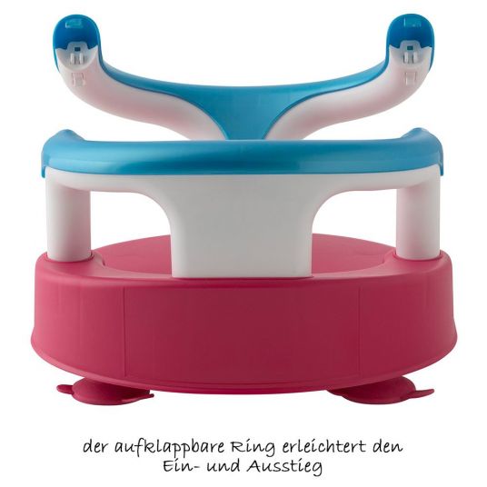 Rotho Babydesign Baby-Badesitz aufklappbar - Rosa Blau Weiß