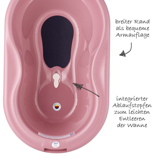 Rotho Babydesign Top da bagno per bambini con tappetino antiscivolo - Fantastic Mauve