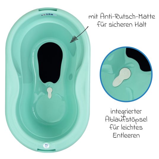 Rotho Babydesign Baby-Badewanne Top - mit Anti-Rutschmatte - Swedisch Green