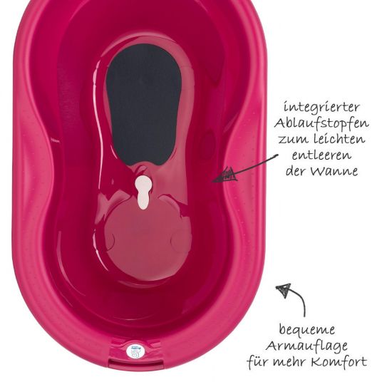 Rotho Babydesign Baby bath Top with anti-slip mat - Swedish Rose