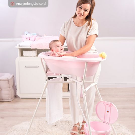Rotho Babydesign Baby-Badewanne Top mit Anti-Rutschmatte - Tender Rosé Perl