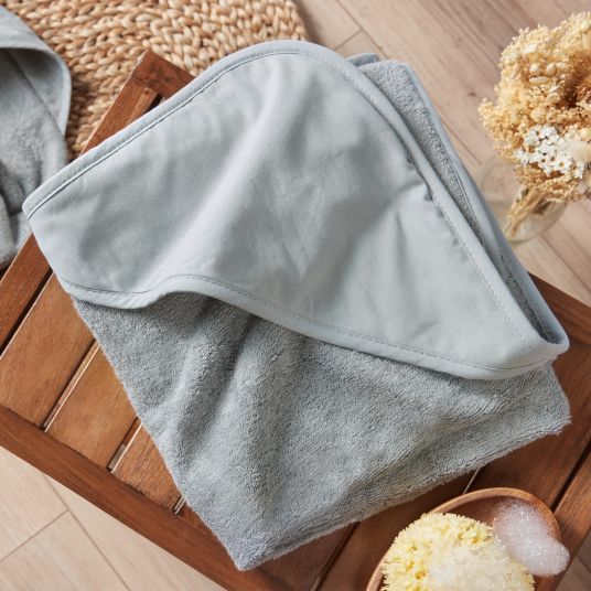 Rotho Babydesign Baby hooded towel 78 x 78 cm - Stone Grey