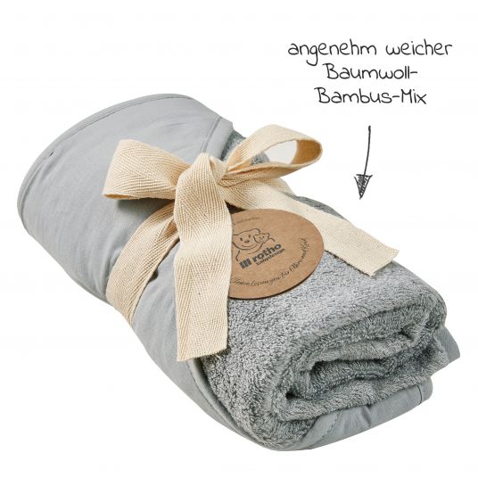 Rotho Babydesign Stazione da bagno TOP Xtra + Asciugamano con cappuccio in omaggio - Grigio pietra