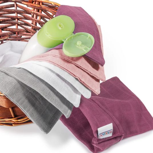 Rotho Babydesign Foldable Baby Bath 2 Go + Free Gauze Washing Handbag 8 Pack - Orchid / Powder