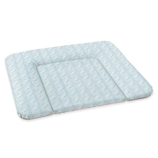 Rotho Babydesign Foil Changing Mat Limited Edition - Knit Cable Pattern - Mint Bleu