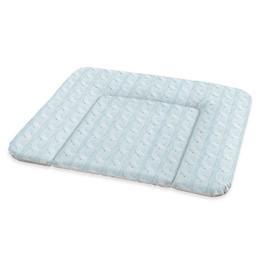 Rotho Babydesign Foil Changing Mat Limited Edition - Knit Cable Pattern - Mint Bleu