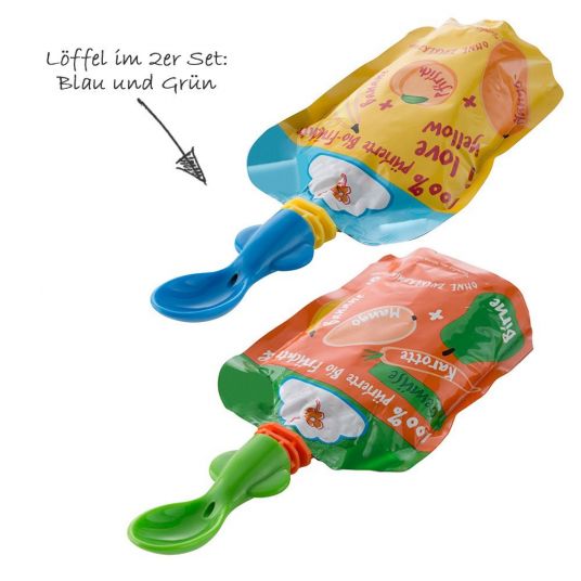 Rotho Babydesign Fütterlöffel 2er Pack aufschraubbar für Quetschbeutel